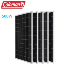 COLEMAN 500W 5X100W 5X100 Watt Monocrystalline Solar Panel 12V Home RV Marine
