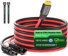 10 Feet Solar to XT60 Extension Cable, 12AWG Solar Panel Connector to XT60 Ch…