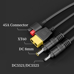 4IN1 Solar Connector Splitter Cable 45A Connector XT60 DC 8mm 5.5mm Adapter