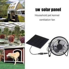 Solar Panel Powered Fan 5W USB 360 Degree Adjustable Solar Panel Greenhouse Fan