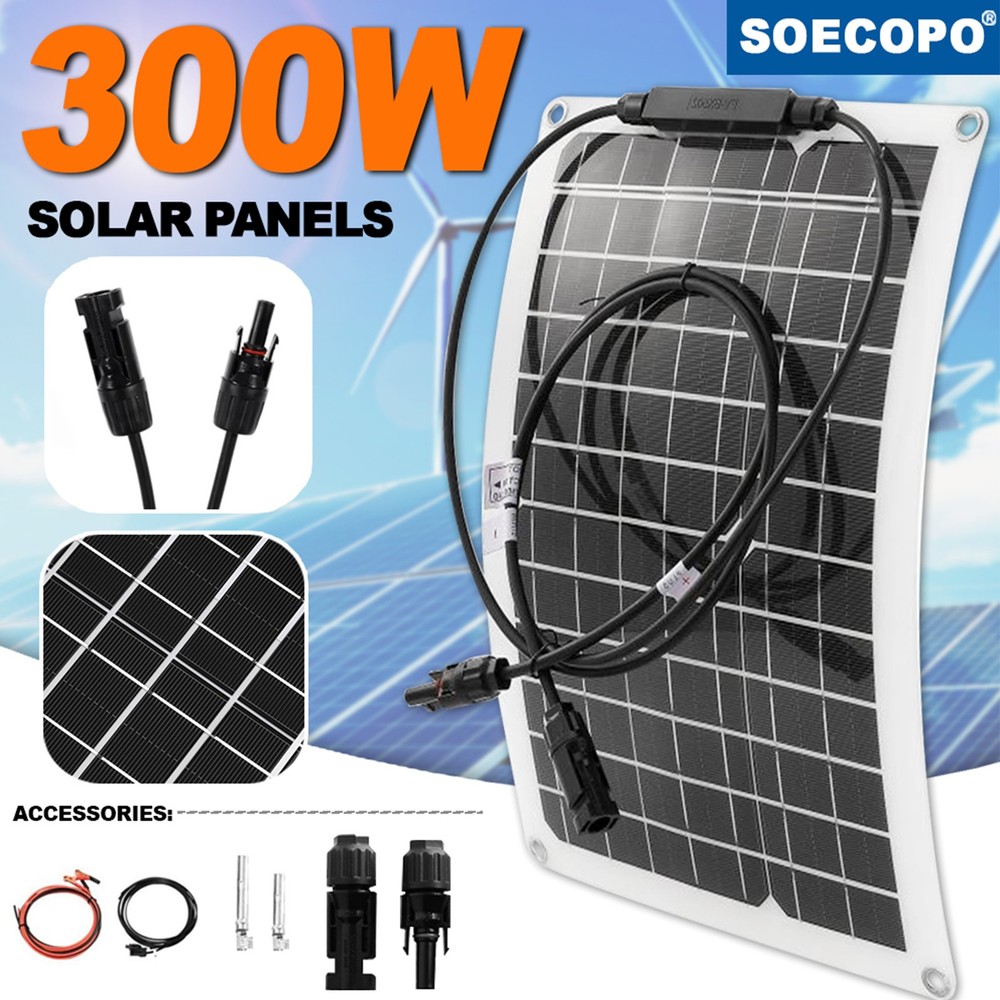 300W 12V Semi-Flexible Solar Panel Bendable Thin Film Monocrystalline Waterproof
