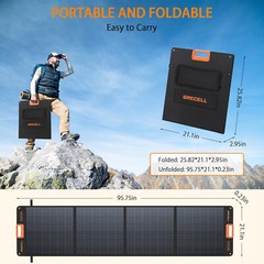 Grecell 200W Portable Solar Panel Kit for Power Station Foldable Solar Charger