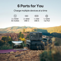 BLUETTI AC50B 700W 448Wh Portable Power Station for Mountain Trip Camping Gear