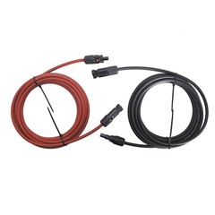 New 10 AWG 15ft 1 Pair Solar Panel Extension Cable Wire Connector Black + Red