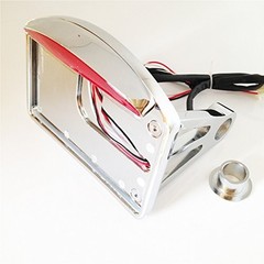Chrome Side Mounted Flat License Plate Bracket w/Led Tail Light Brake Light 1…