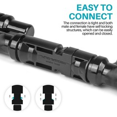 5 to 1 T Branch Solar Panel Connector Adapter, 30A 1000V, IP67 Waterproof, 10AWG