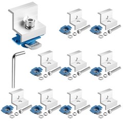 10Pcs Solar Panel End Clamps for Standard Unistrut 30mm/35mm Silver
