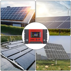 30A-100A Solar Panel Regulator Charge Controller 12/24V Color LCD Display 4 USB