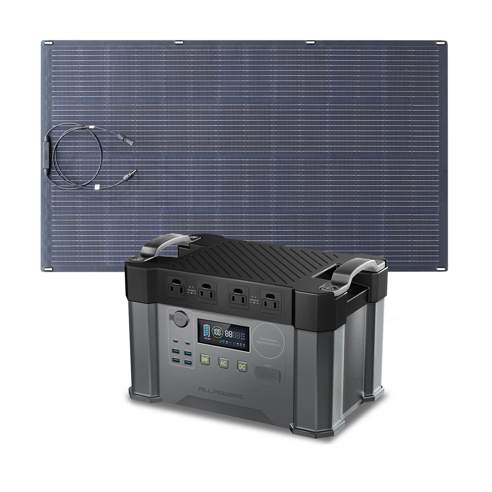 ALLPOWERS 2000W Solar Portable Power Station Generator Flexible Solar Panel 200W