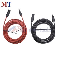 4mm²/12AWG 20 FT Black+Red Solar Panel Extension Cable Wire Connector 1 Pair