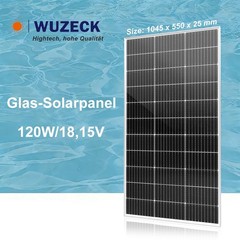 120W Watt Glass Solar Panel Monocrystalline PV Modul for RVs Camping Boat IP68