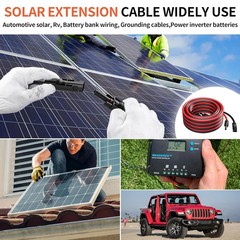 energeaster 10AWG Solar Cable with Pair of Connectors Solar Panel Adaptor Kit To