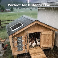 Solar Powered Exhaust Fan Greenhouse Chicken Coop Goat Shed Waterproof Durable