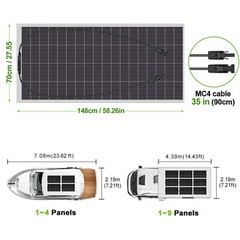 150w 300w 600w 900W 1200w flexible Solar Panel For For RV/Camper/Boat/Balcony