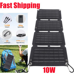 10W Foldable Solar Panel Charger USB 5V Power Bank Waterproof for Camping Hiking