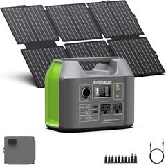 Portable Solar Generator, 300W Portable Power Station with Foldable 60W Solar Pa