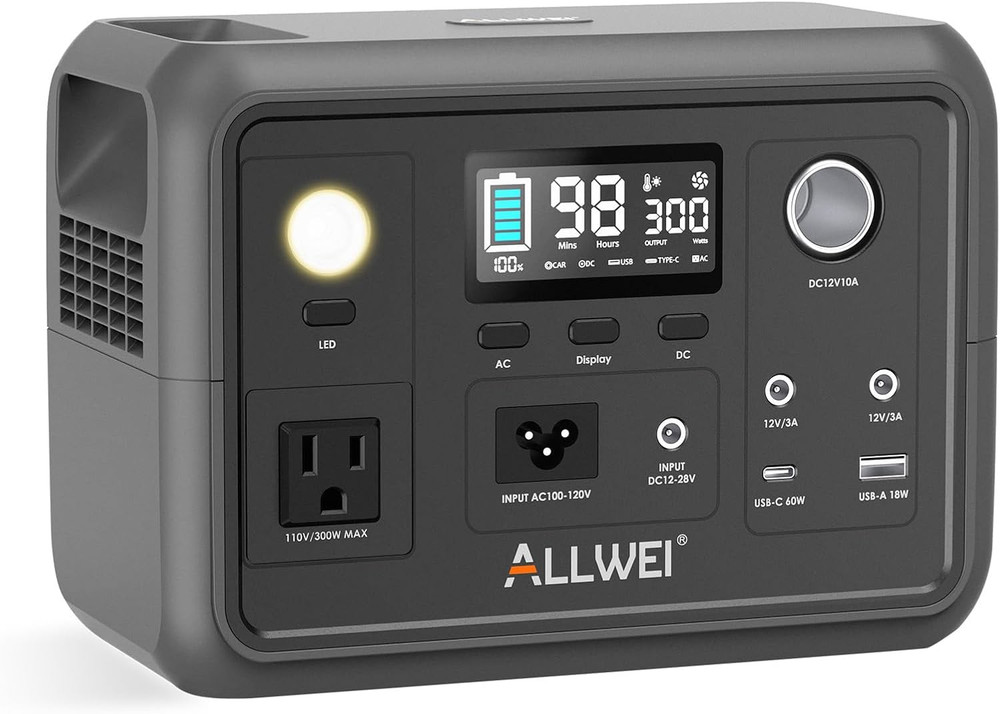 300W Portable Power Station 256Wh Solar Generator LiFePO4 Camping Backup Power
