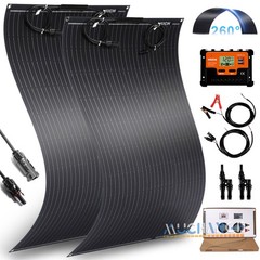 200/400W Flexible Solar Panel Kits Monocrystalline 12V 24V for RV Camping Boat