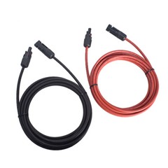 1Pair 10ft Solar Panel Extension Cable Wire Connector 12AWG Black + Red New