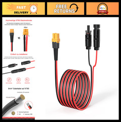 10AWG 25FT Solar Extension Cable XT60 Connector for Portable Power Station