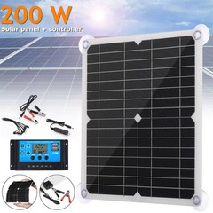 200 Watts Solar Panel Kit 100A 12V Battery Charger with Controller For Auto Boat