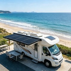 AeternaSol 200W 18BB N-Type Mono 18V Solar Panel Roof RV Boat Off-Grid Battery
