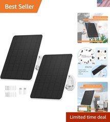 6W Solar Panel for Security Cameras and Outdoor Lights – Waterproof, 2 Pack