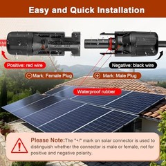 Solar to DC 8mm Charge Extension Cable,12AWG+14AWG Solar Cable with Solar 6FT