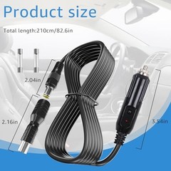 12V/24V Car Charger Cable, Compatible With Jackery Portable Power Station