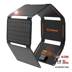 40W Foldable Solar Panel Charger with USB-C and USB-A Outputs for Phones, 40 W