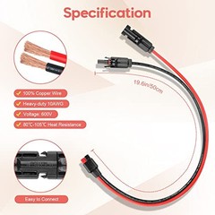 10AWG Solar Panel to Anderson Connector Adapter Extension Cable 1.6FT
