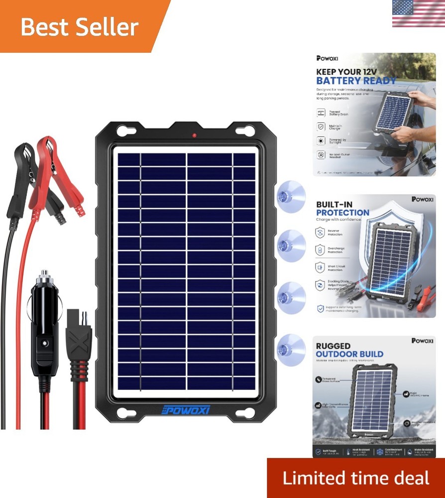7.5W 12V Solar Battery Charger Trickle Maintainer Kit for Car | Smart Charge …