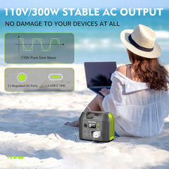 Enginstar Solar Generator, 300W Portable Power Station, 296Wh Lithium Battery Ba