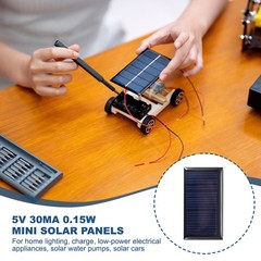 For 2pcs mini solar panels 5V 0.15W 30mA, photovoltaic cells