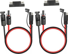 2PCS 3FT Solar Panel to SAE Adapter Cable – 10AWG SAE Connector Extension Cable