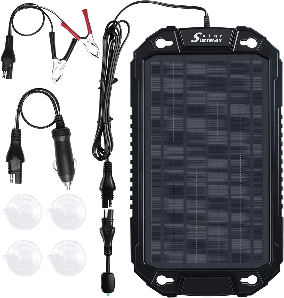 Car Battery Trickle Charger & Maintainer 12Volt 8W Solar Panel Power Charger Kit