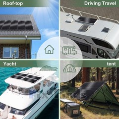 200W/400W 12/24V Solar Panel Mono HighEfficiency PV for Sunshed Camping Generate