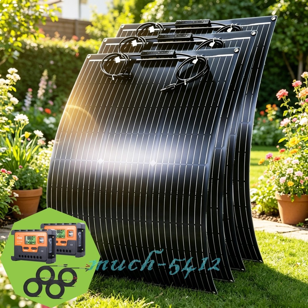400W Portable Flexible Solar Panel Kit w/ Controller RV Camping Off-Grid Rooftop
