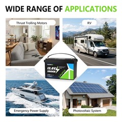 12V 100Ah LiFePO4 Lithium Battery with BMS – Solar RV Off-Grid Power System