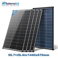 AeternaSol 4Pack 200W Solar Panel Bifacial N-Type Mono Home Roof RV US Off-Grid