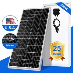 PFCTART 200W 12V High Efficiency Mono Solar Panel Off-Grid For Home RV Camping