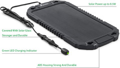 Car Battery Trickle Charger & Maintainer 12Volt 8W Solar Panel Power Charger Kit