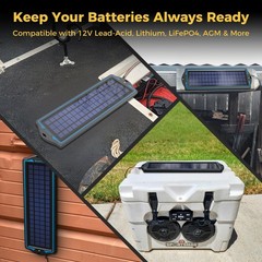 SUNAPEX 5W 12V Solar Battery Charge Maintainer – Solar Trickle Charger for Car