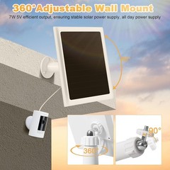Waterproof Solar Panel Charger for Ring Camera, 6W Power Efficiency & Easy Mount