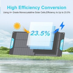 E-POWO 110W Portable Solar Panel USB for Anker SOLIX C300 DC Power Bank Station