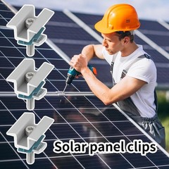 10 Pcs Adjustable Solar Panel Mounting Bracket Clamps Wide Photovoltaic Support