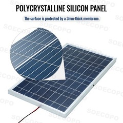100W 18V Portable Solar Panel 12V Car RV Boat Battery Charger Clips