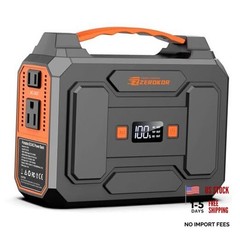 Portable Power Station 100W, Power Pack with 110V AC Outlet, Grey Orange