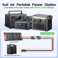 10 Feet Solar to XT60 Extension Cable, 12AWG Solar Panel Connector to XT60 Ch…