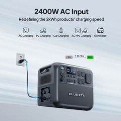 BLUETTI AC200L 2400W 2048Wh LiFePO4 Power Station for Backup +200W Solar Panel